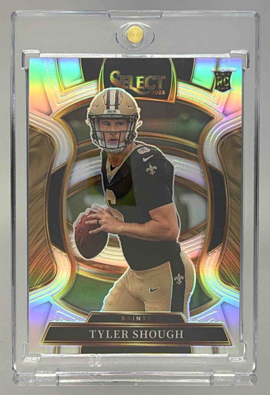 Card image for 2025 Panini Select Tyler Shough Concourse Silver Prizm #41 RC Saints