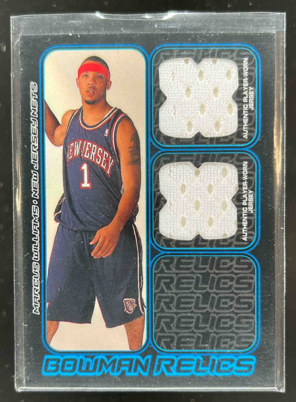 Card image for 2006-07 BOWMAN MARCUS WILLIAMS RELICS DUAL /249 #BDR-MW RC ROOKIE