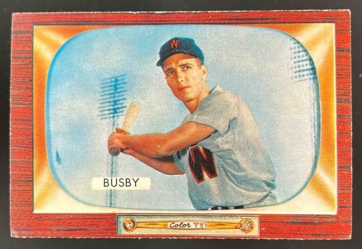 Card image for 1955 BOWMAN BASEBALL JIM BUSBY #166