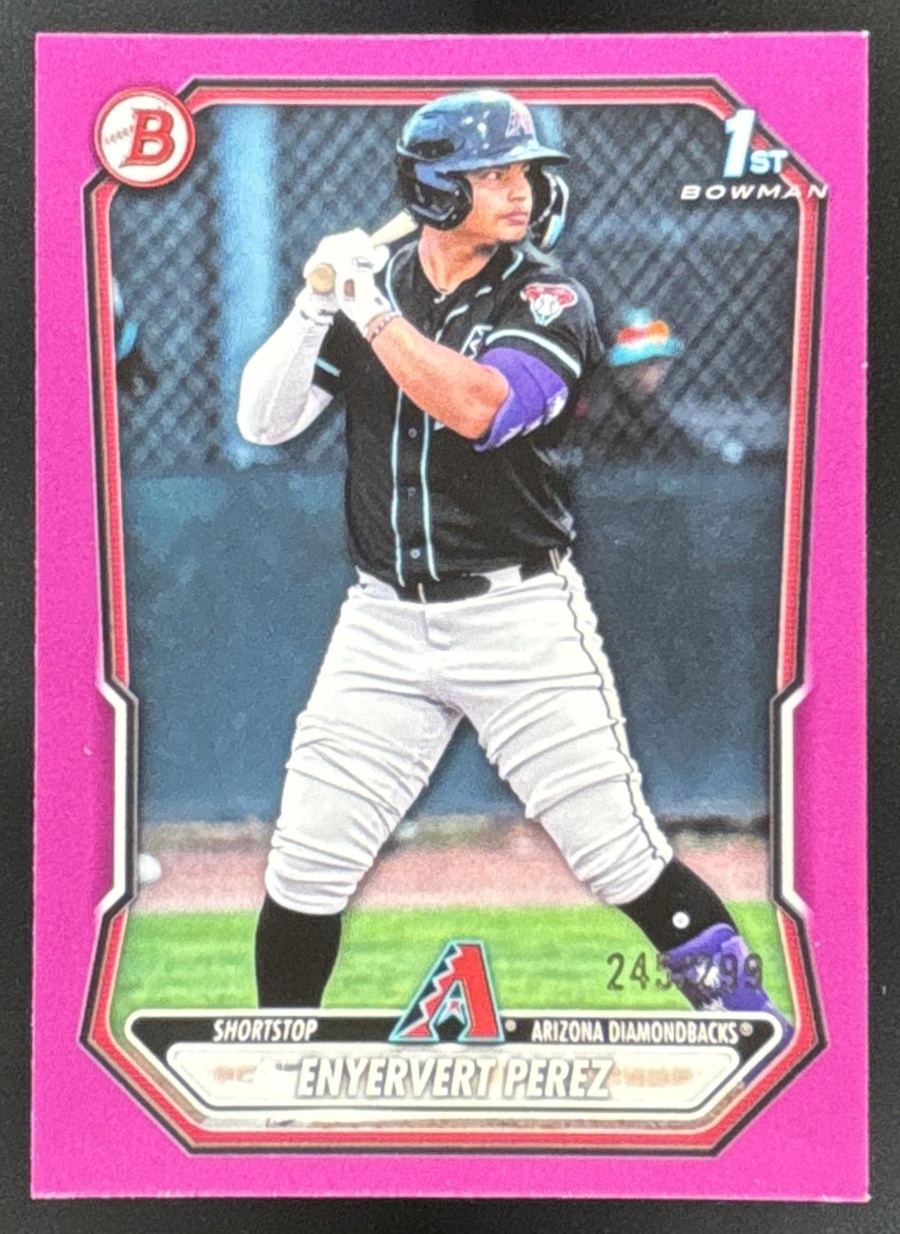 Card image for Enyervert Perez 2026 Bowman Fuchsia Border /299 Prospects Arizona Diamondbacks