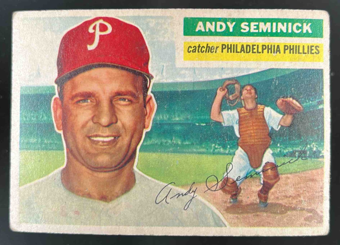 Card image for 1956 TOPPS BASEBALL ANDY SEMINICK #296 PHILADELPHIA PHILLIES