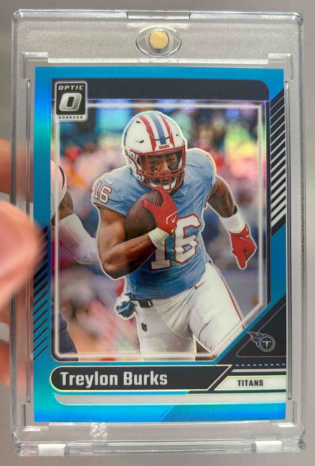 Card image for 2024 Panini Football Donruss Optic Treylon Burks Aqua /299 #193 Tennessee Titans