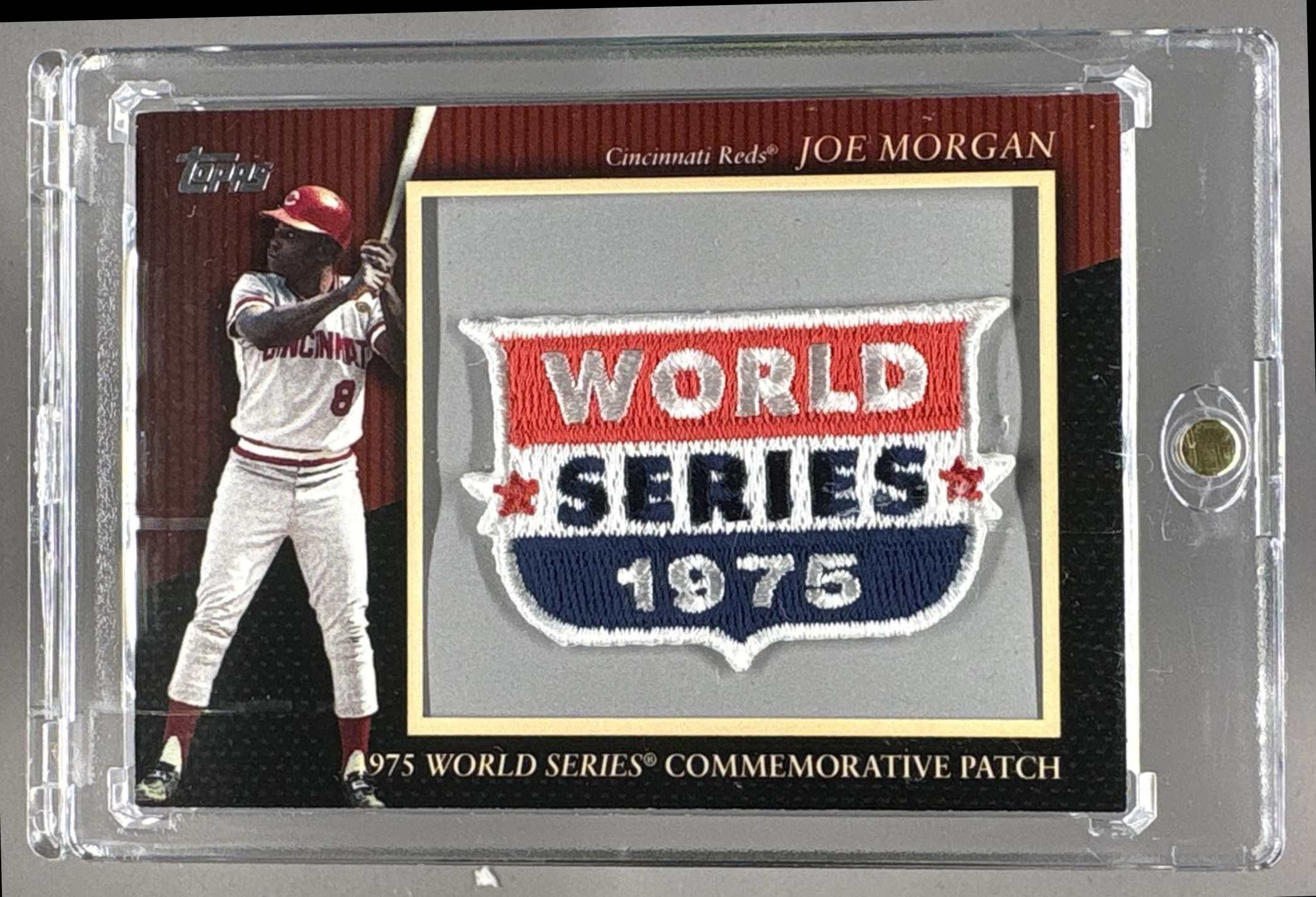 2010 TOPPS UPDATE JOE MORGAN #MCP127 MANUFACTURED COMMEMORATIVE PATCH REDS
