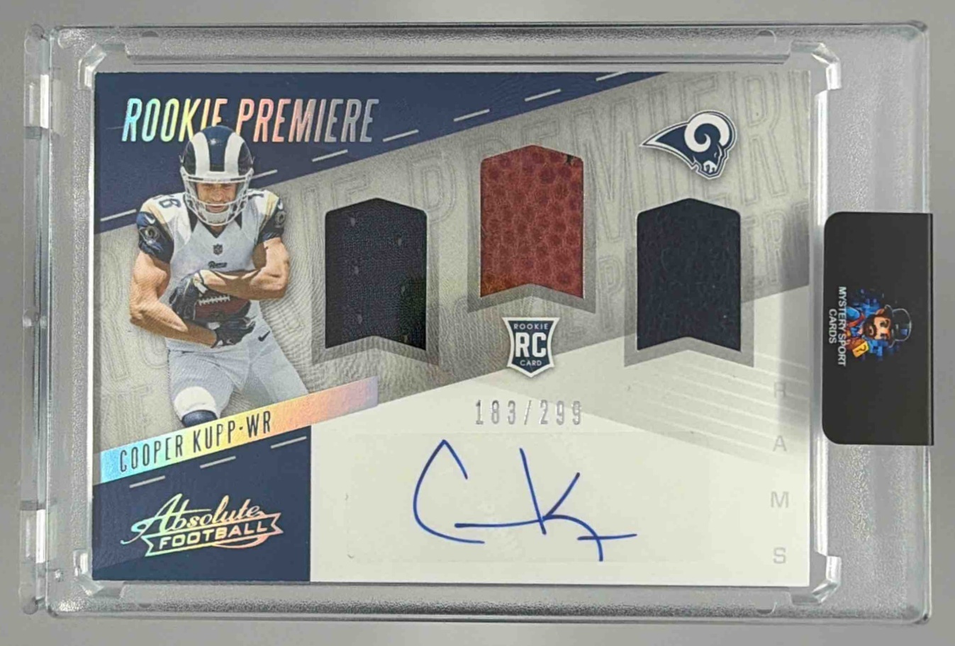 Card image for 2017 Panini Football Absolute Cooper Kupp /299 #215 RC Auto Los Angeles Rams