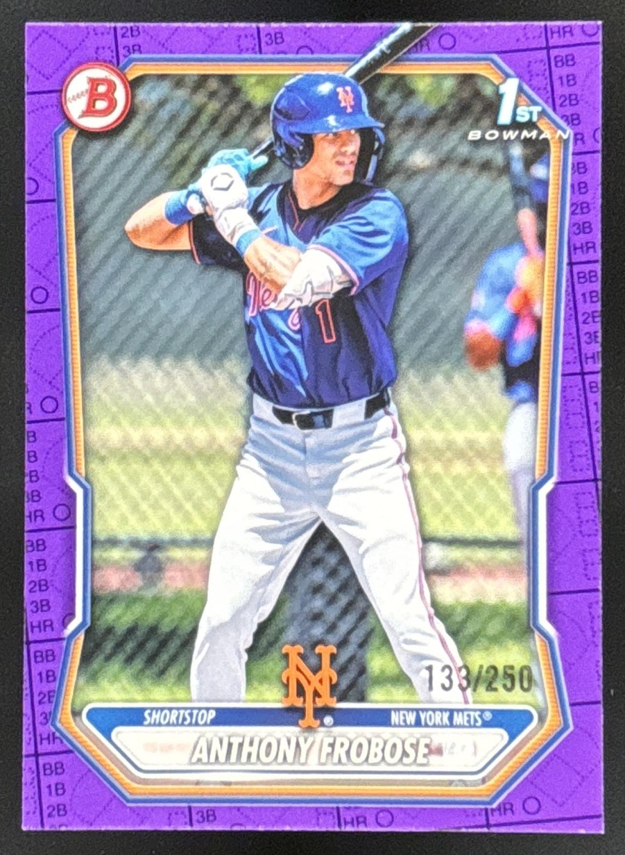 Card image for Anthony Frobose 2026 Bowman Purple Pattern /250 Prospects New York Mets