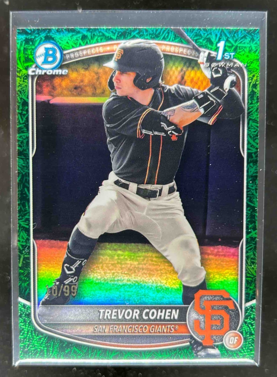 Card image for Trevor Cohen 2025 Bowman Draft Chrome Green Grass Refractor /99