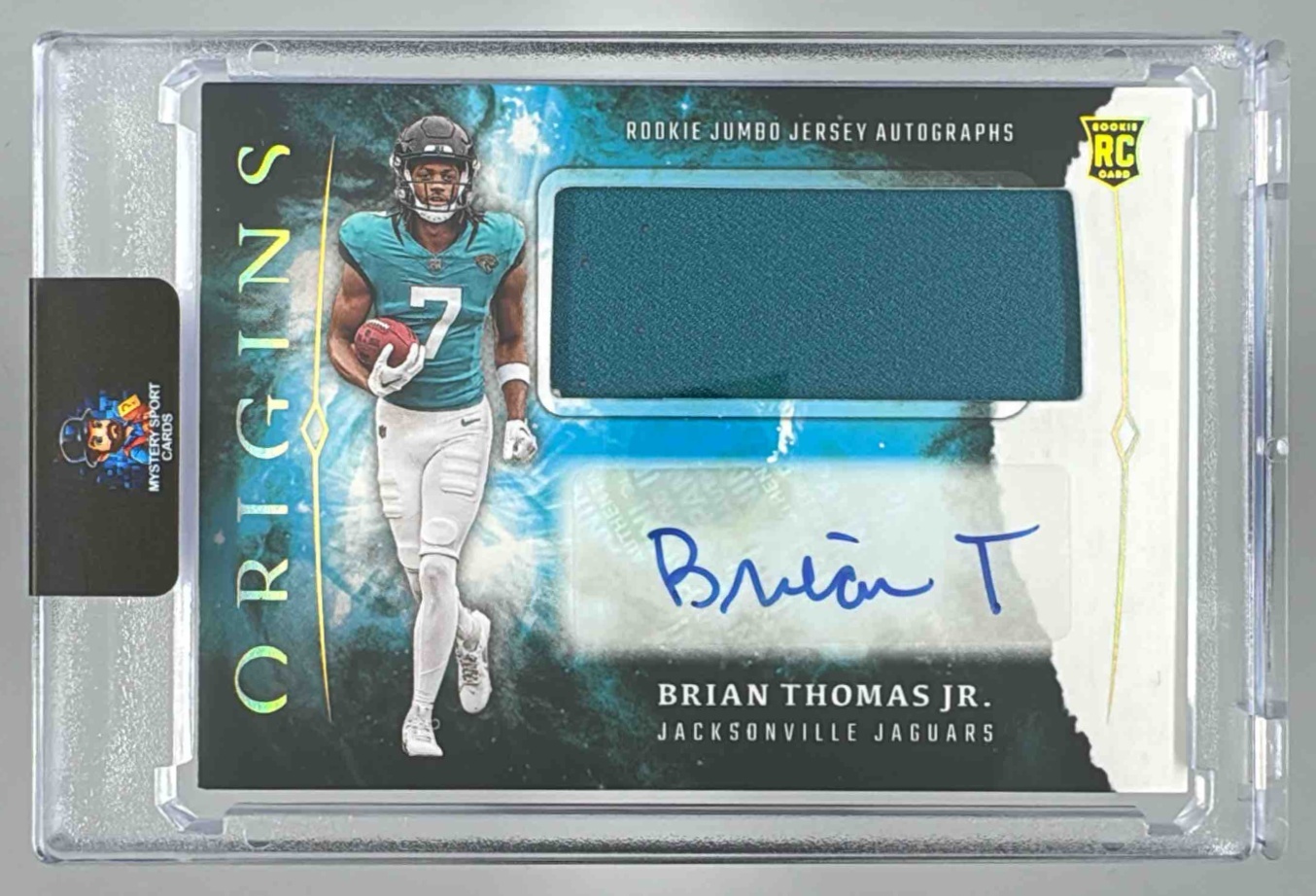 Card image for 2024 Panini Origins Brian Thomas Jr. Rookie Jumbo Jersey Auto #RJA-BTH RC Jaguars