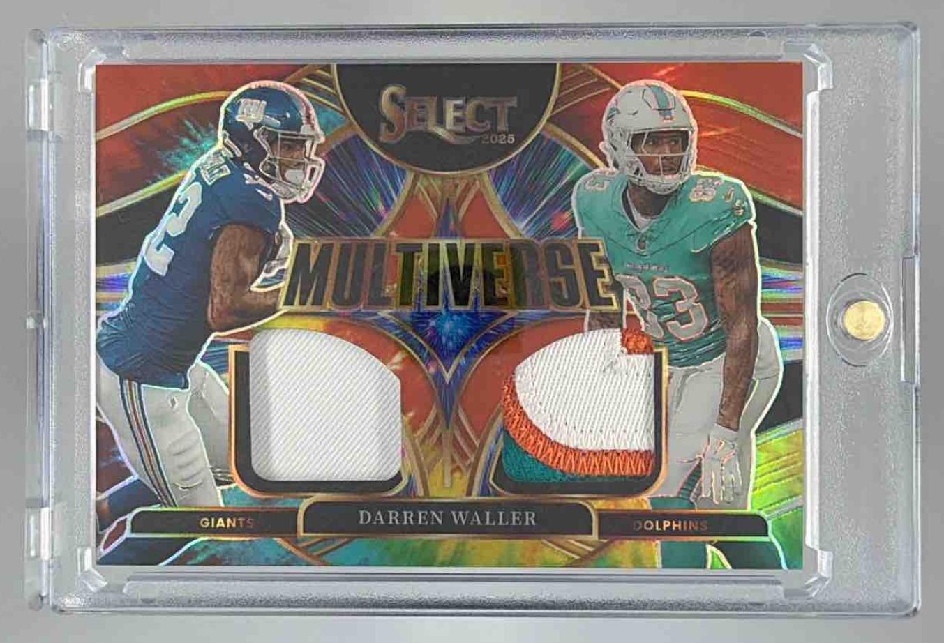 Card image for 2025 Panini Select Darren Waller Multiverse Jerseys Tie-Dye Prizm /25 #MVJ-DWR