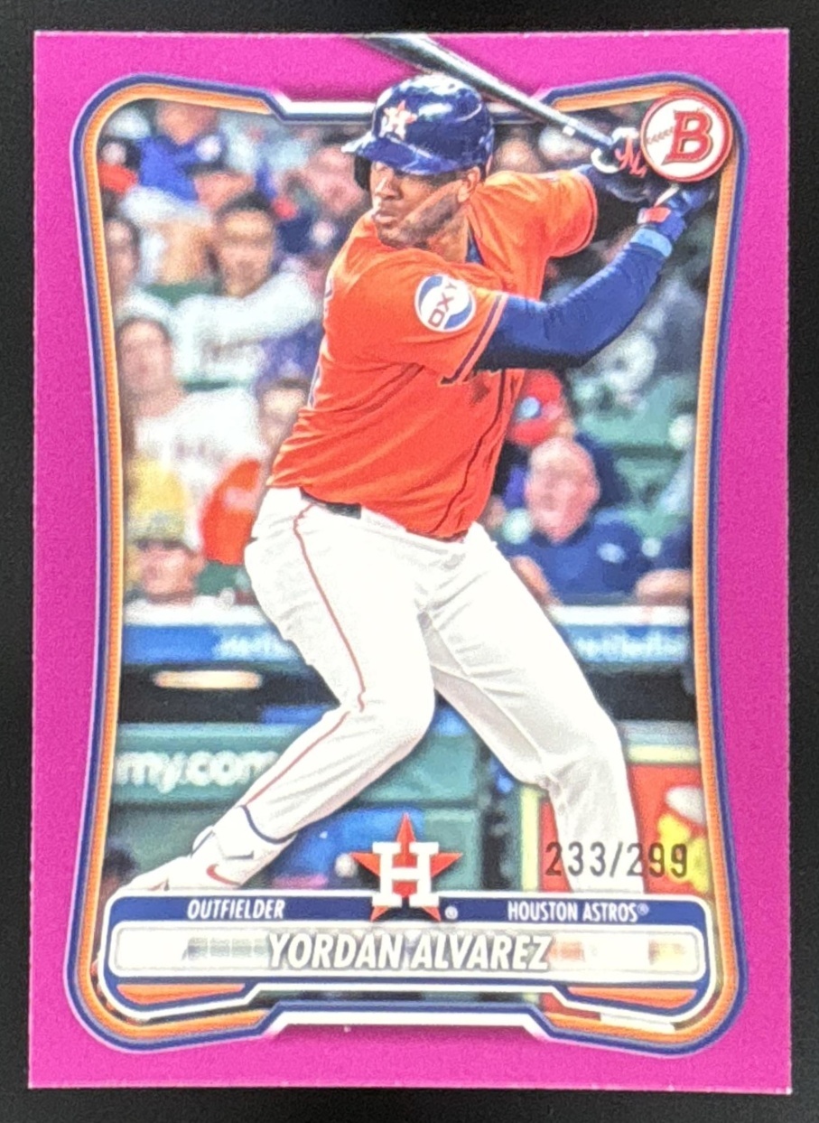 Card image for Yordan Alvarez 2026 Bowman Fuchsia Border /299 Houston Astros