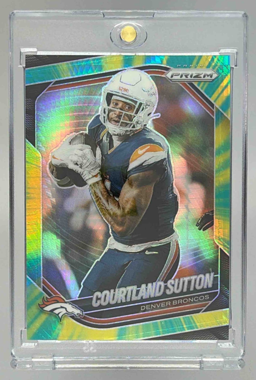 Card image for 2025 Panini Football Prizm Courtland Sutton Hyper /200 #163 Denver Broncos