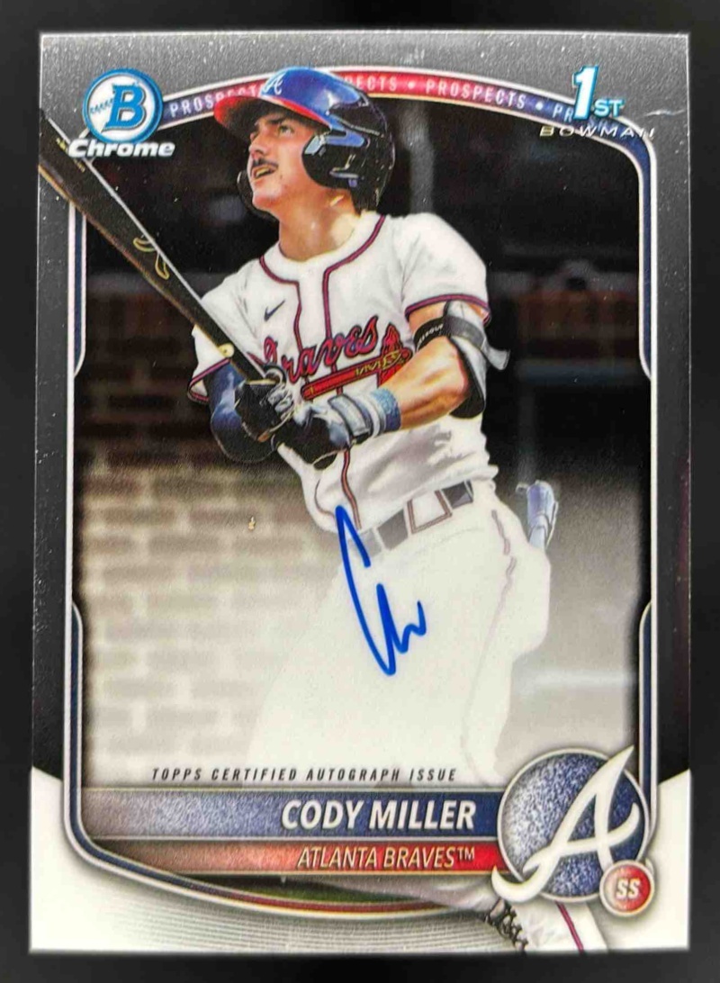 Card image for 2025 Bowman Draft Cody Miller Chrome Prospect Auto #CPA-CM Braves