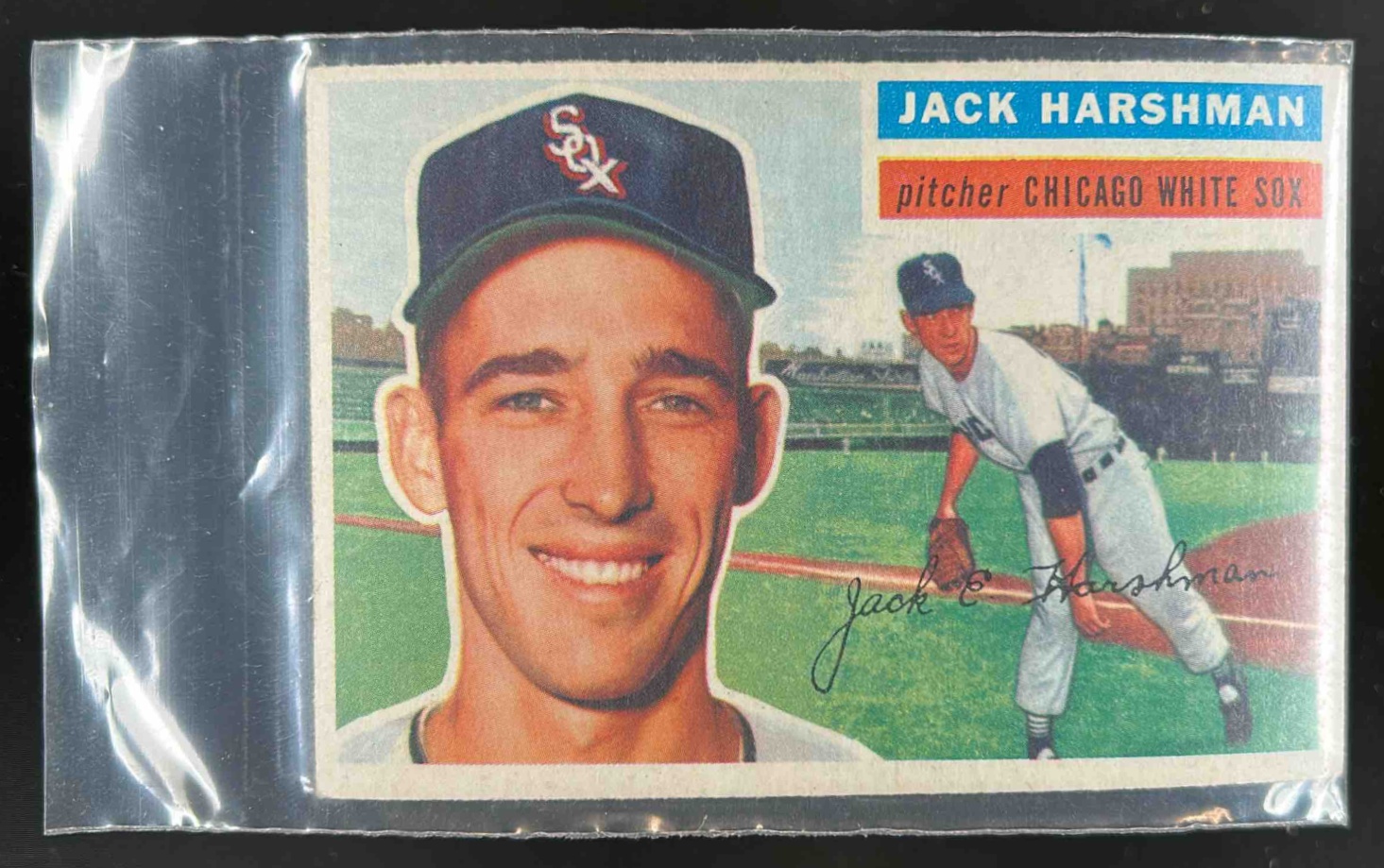 Card image for 1956 TOPPS BASEBALL JACK HARSHMAN #29B CHICAGO WHITE SOX