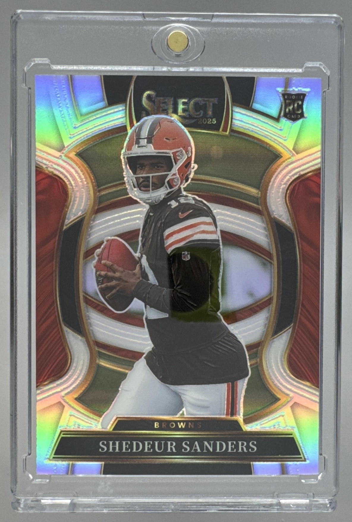 Card image for 2025 Panini Select Shedeur Sanders Concourse Silver Prizm #54 RC Browns