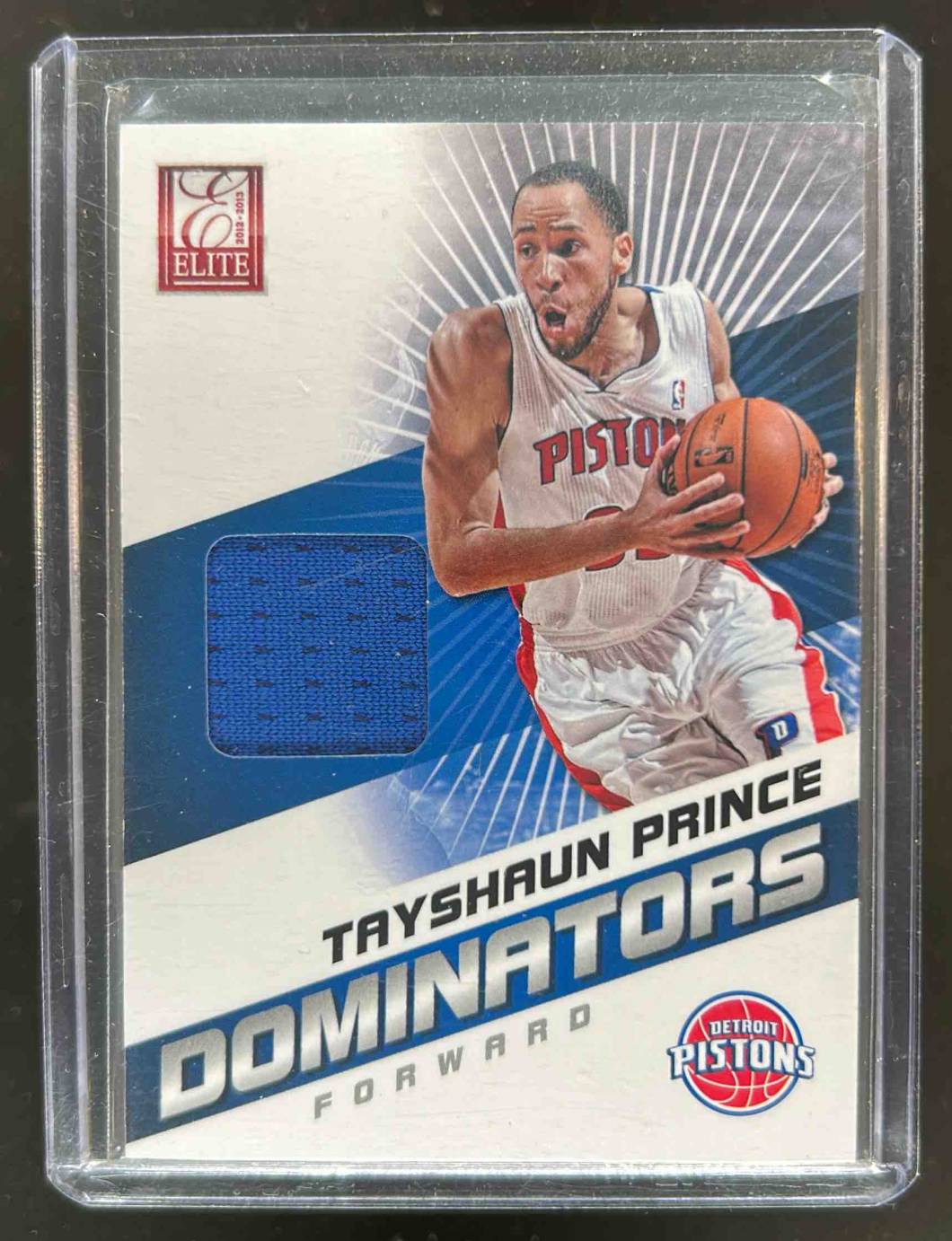 Card image for 2012-13 PANINI ELITE TAYSHAUN PRINCE DOMINATORS MATERIALS #25 DETROIT PISTONS