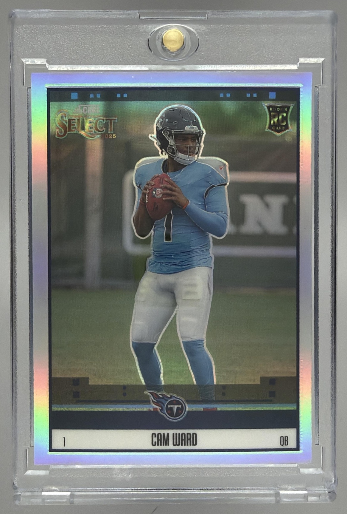 Card image for 2025 Panini Football Select Cam Ward Score Throwback #2 Tennessee Titans