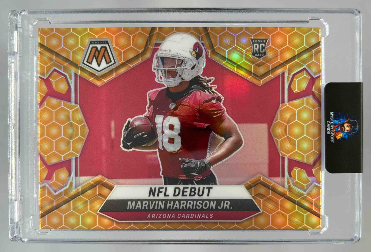 Card image for 2024 Panini Mosaic Marvin Harrison Jr. Honeycomb Prizm #283 RC NFL Debut Cardinals