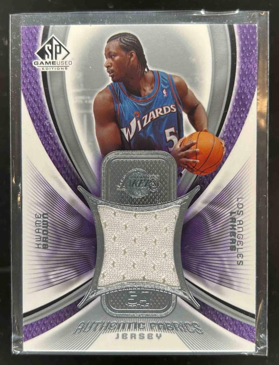 Card image for 2005-06 SP GAME USED KWAME BROWN AUTHENTIC FABRICS #AF-KW LOS ANGELES LAKERS