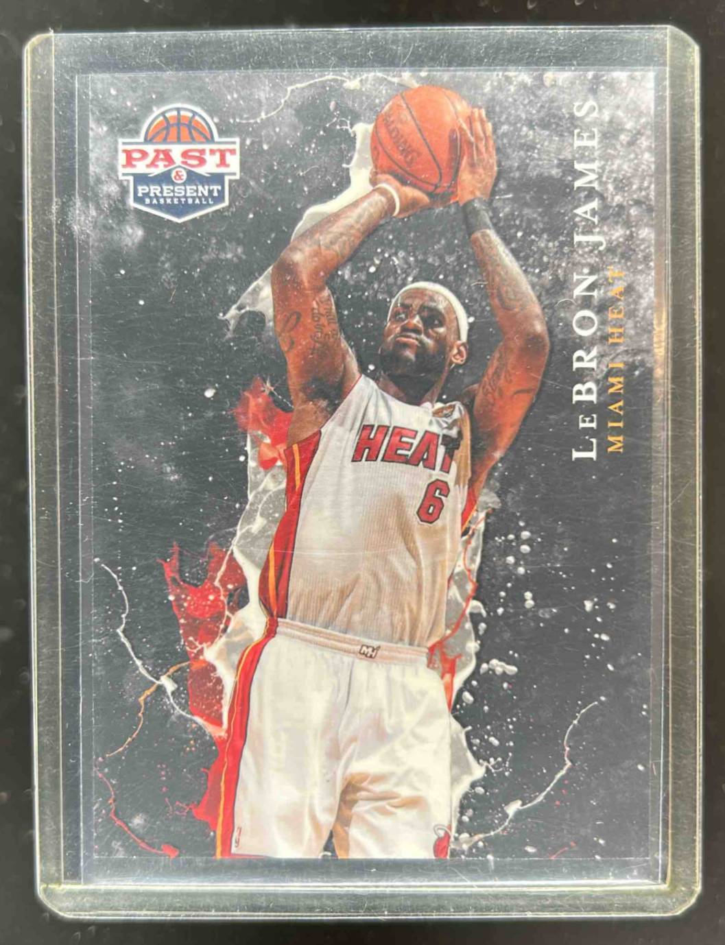Card image for 2011-12 PANINI PAST & PRESENT LEBRON JAMES RAINING 3'S #9 MIAMI HEAT
