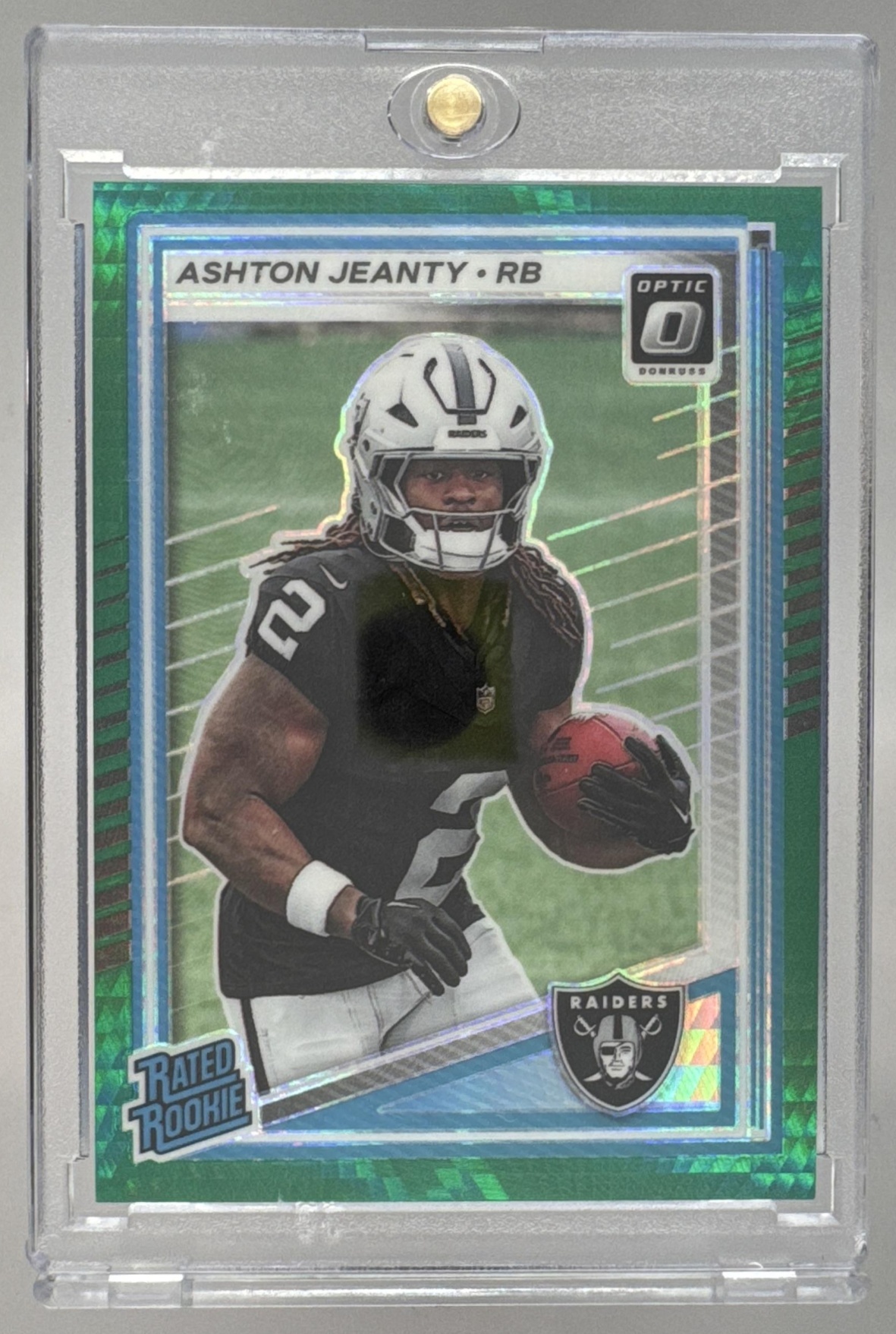 Card image for 2025 Panini Donruss Optic Ashton Jeanty Rated Rookie #202 Raiders