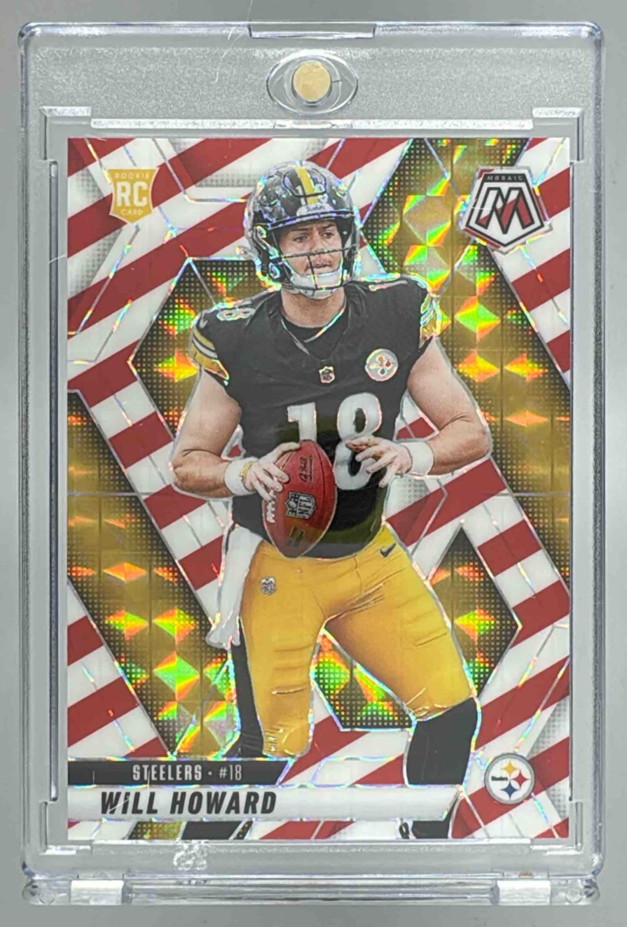 Card image for 2025 Panini Football Mosaic Will Howard Rookies #318 RC Pittsburgh Steelers