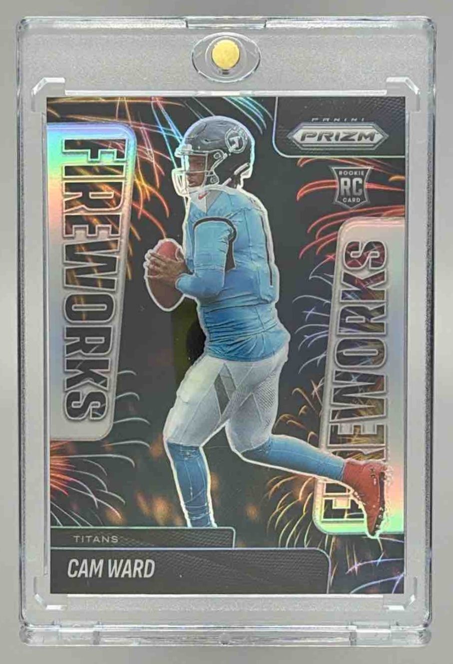 Card image for 2025 Panini Immaculate Collection Cam Ward Standard Jersey /49 #1 MEM RC Titans