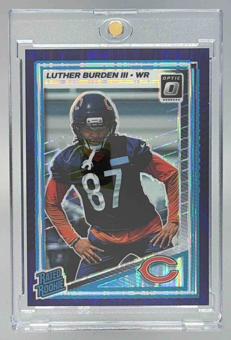 Card image for 2025 Panini Donruss Optic Luther Burden III Rated Rookie Green Hyper Prizm #275 Bears