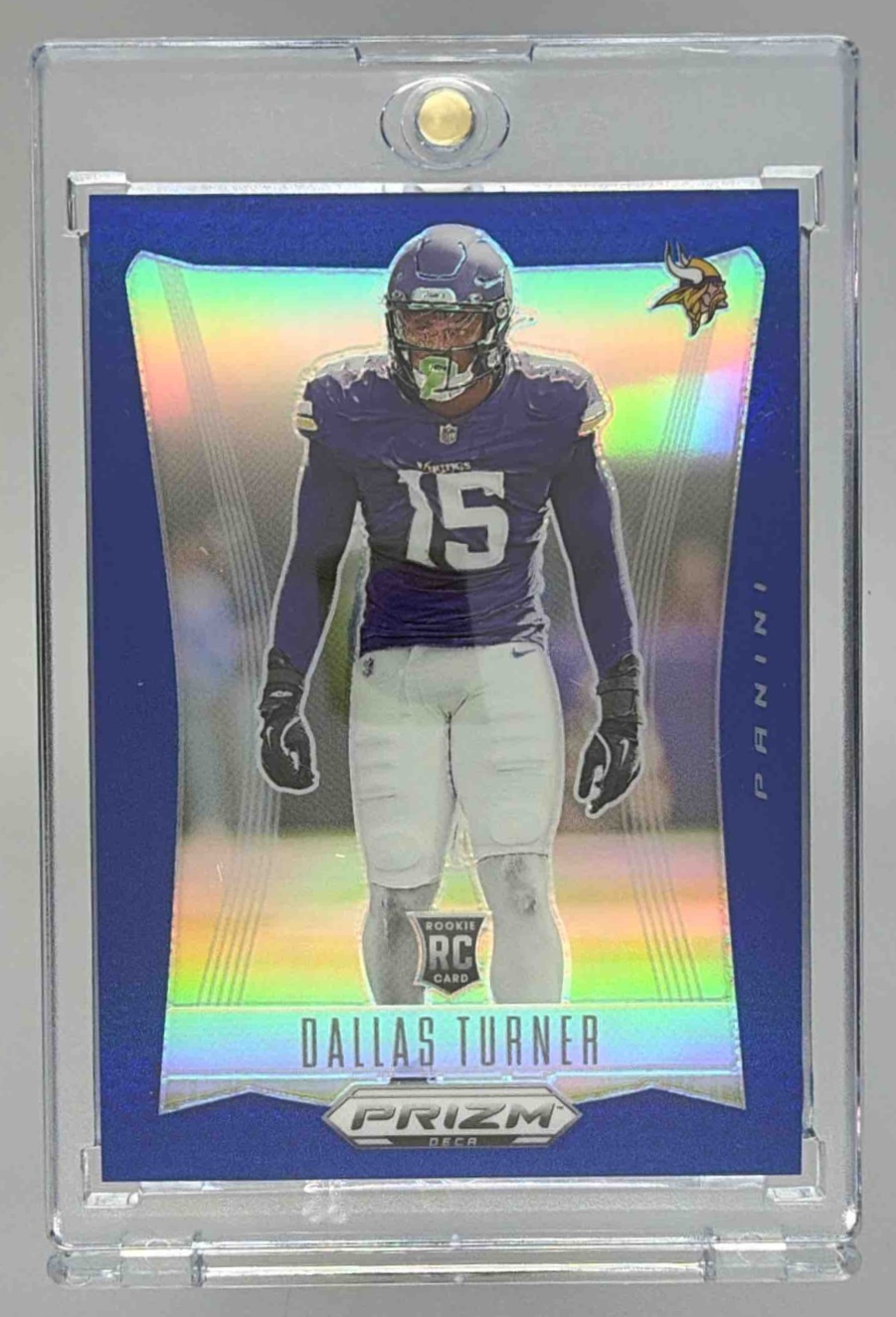Card image for 2024 Panini Football Prizm Deca Dallas Turner #205 RC Minnesota Vikings