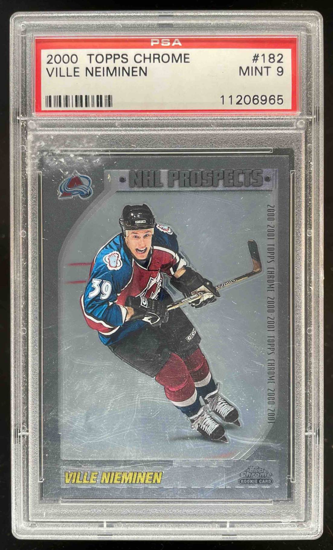 Card image for 2000-01 TOPPS CHROME VILLE NIEMINEN #182 RC PSA 9 ROOKIE COLORADO AVALANCHE