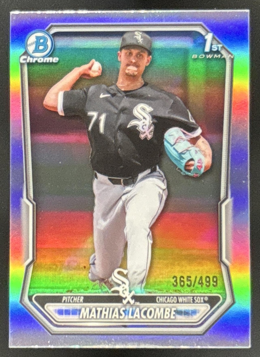 Card image for Mathias Lacombe 2026 Bowman Refractor /499 Chrome Prospects Chicago White Sox
