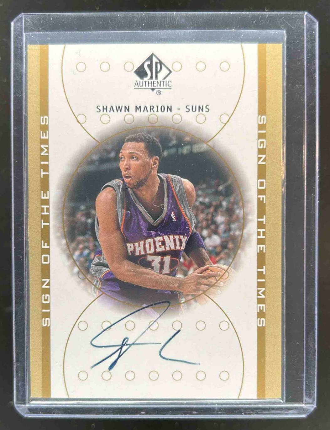 Card image for 2000-01 SP AUTHENTIC SHAWN MARION SIGN OF THE TIMES #SM AUTO PHOENIX SUNS