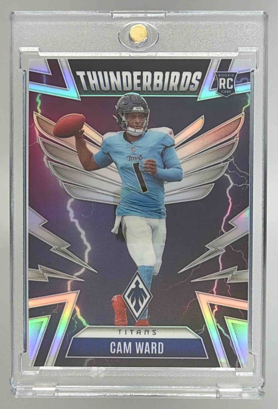 Card image for 2025 Panini Football Phoenix Cam Ward Thunderbirds #49 RC Tennessee Titans