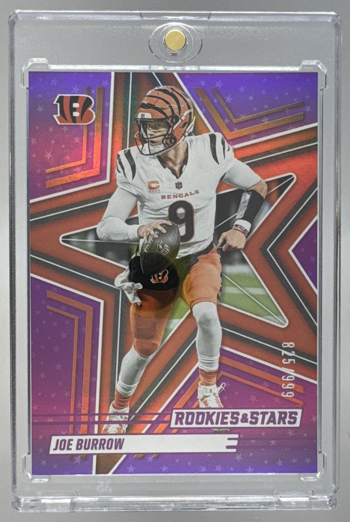 Card image for 2025 Panini Rookies & Stars Joe Burrow Purple /999 #55 Bengals