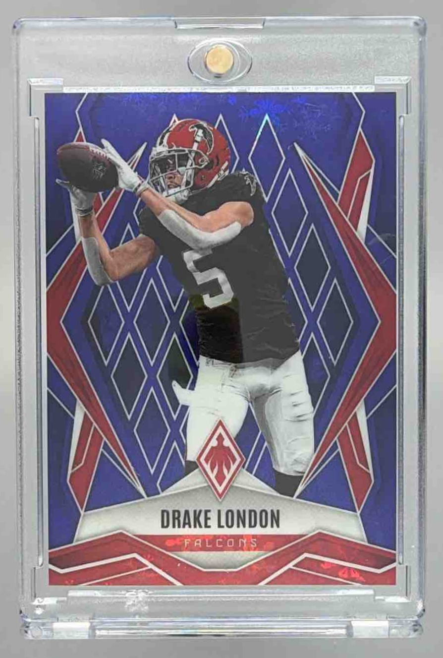Card image for 2025 Panini Football Phoenix Drake London Wave /199 #126 Atlanta Falcons