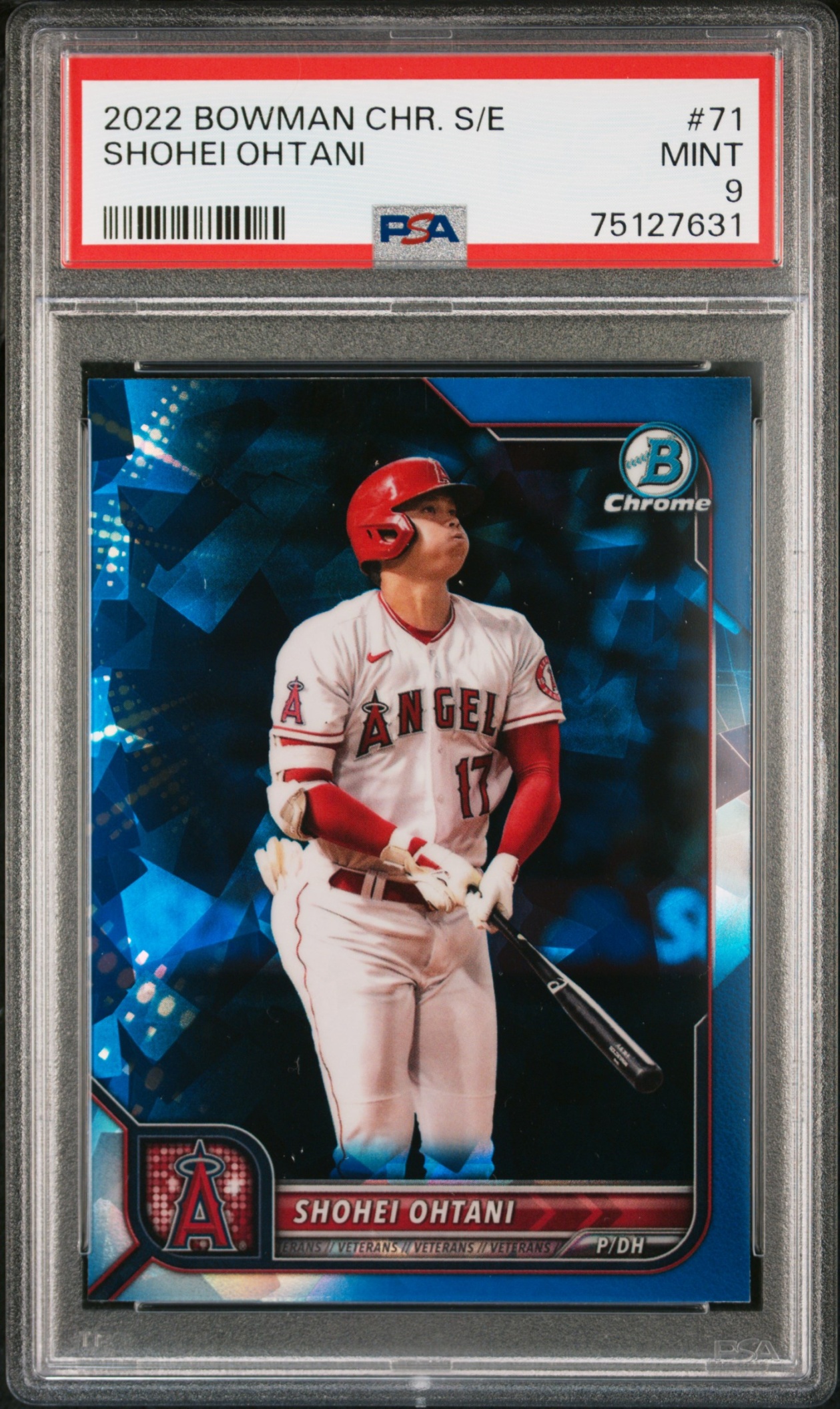 2022 Bowman Baseball Chrome Sapphire Shohei Ohtani #71 Los Angeles Angels PSA 9