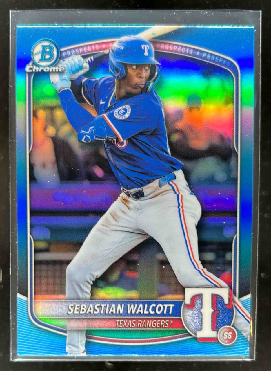 Card image for Sebastian Walcott 2025 Bowman Draft Chrome Sky Blue Refractor