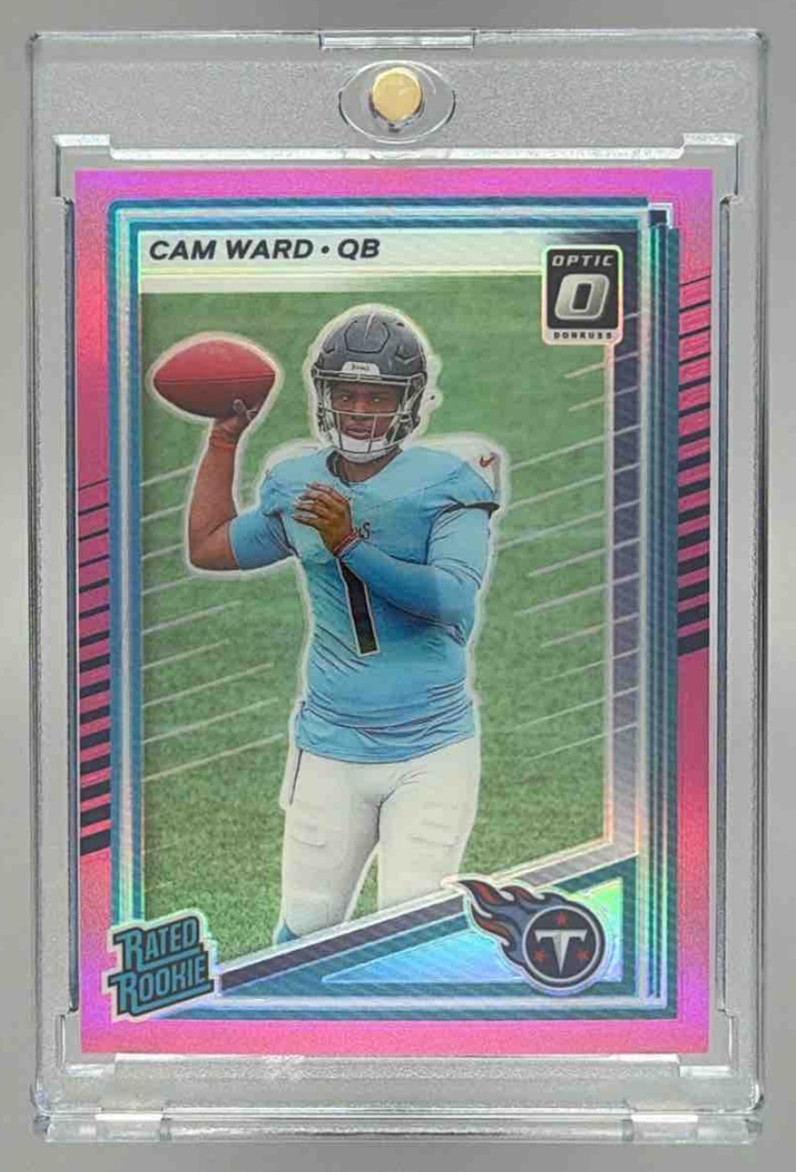 Card image for 2025 Panini Donruss Cam Ward Optic Rated Rookie Preview Pink #350 RC Titans