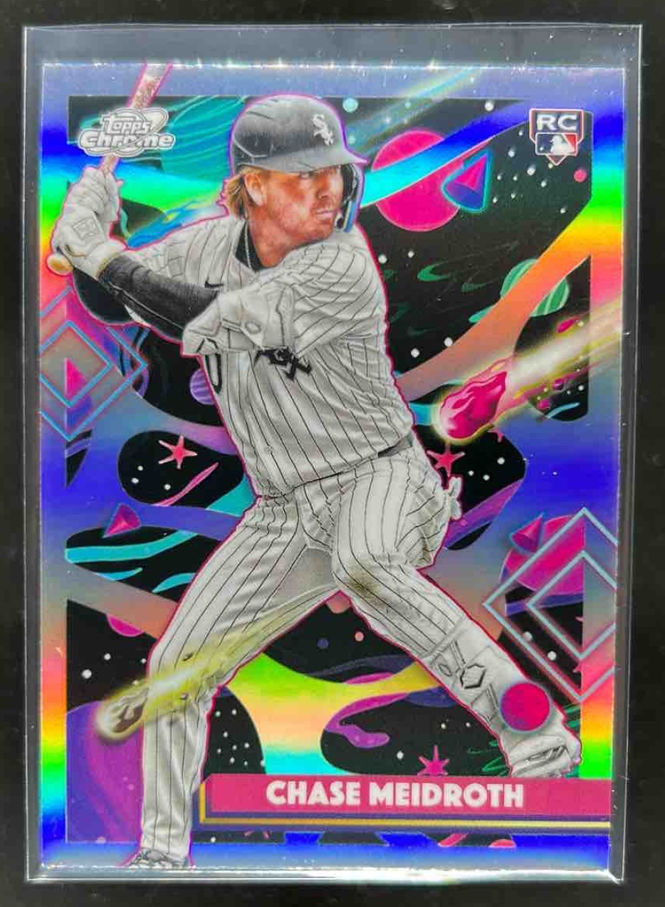 Card image for Chase Meidroth 2025 Topps Baseball Cosmic Chrome Refractor RC Chicago White Sox