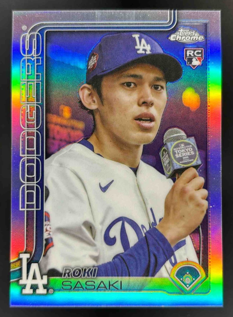 Card image for 2025 Topps Chrome Update Roki Sasaki Image Variation #USC73 Dodgers