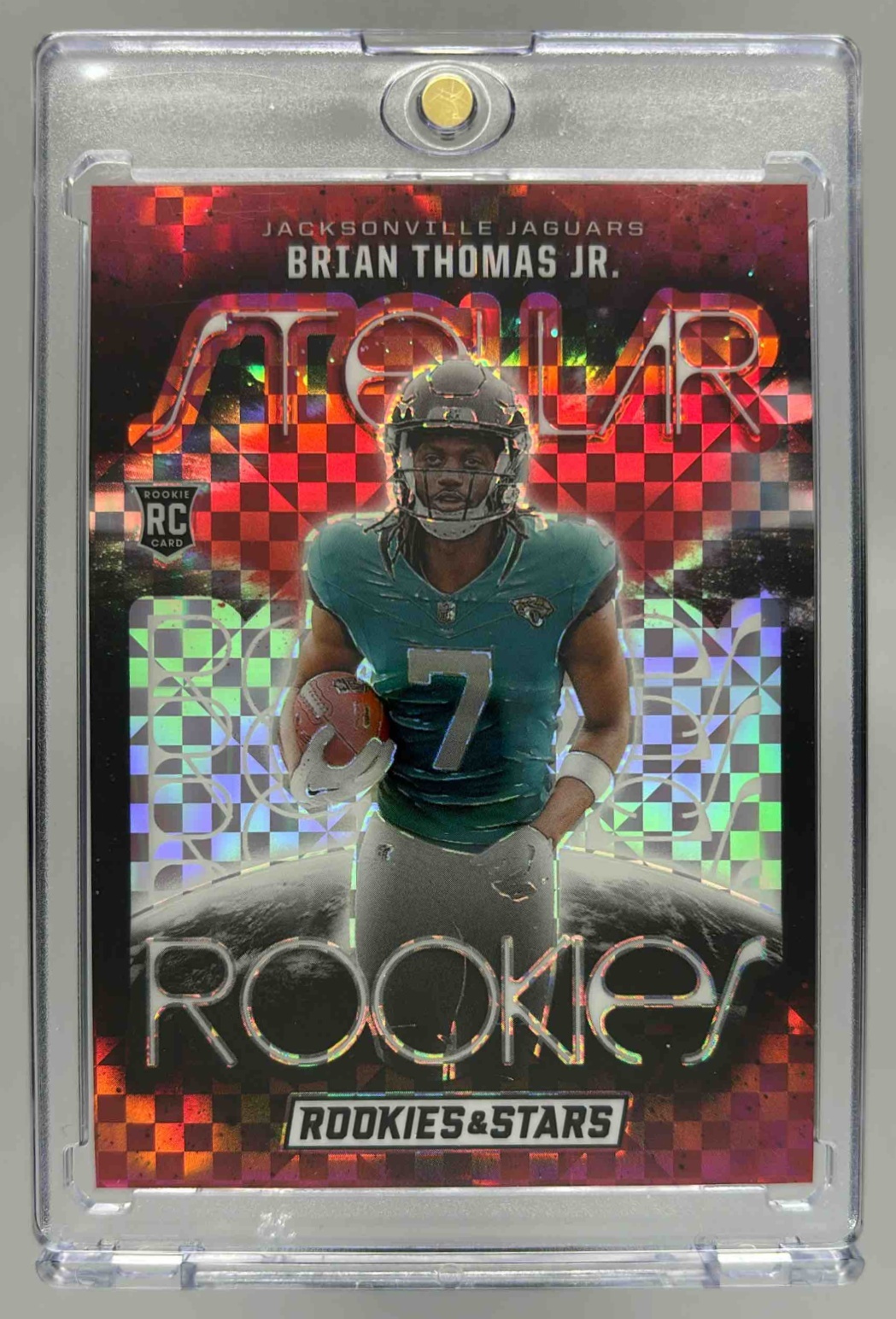 Card image for 2024 Panini Rookies & Stars Brian Thomas Jr. Stellar Longevity #SR-BTJ RC Jaguars