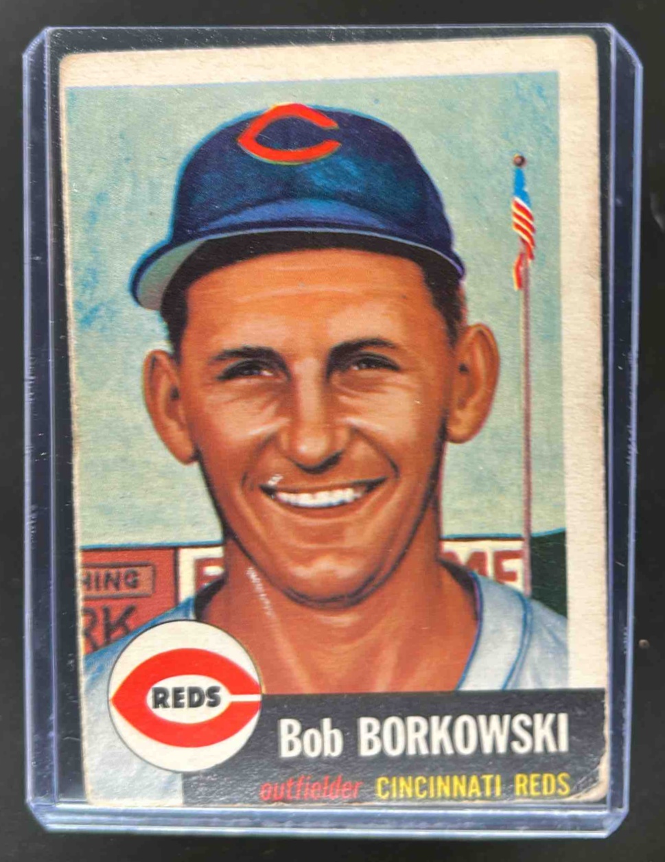 Card image for 1953 TOPPS BASEBALL BOB BORKOWSKI #7 CINCINNATI REDS