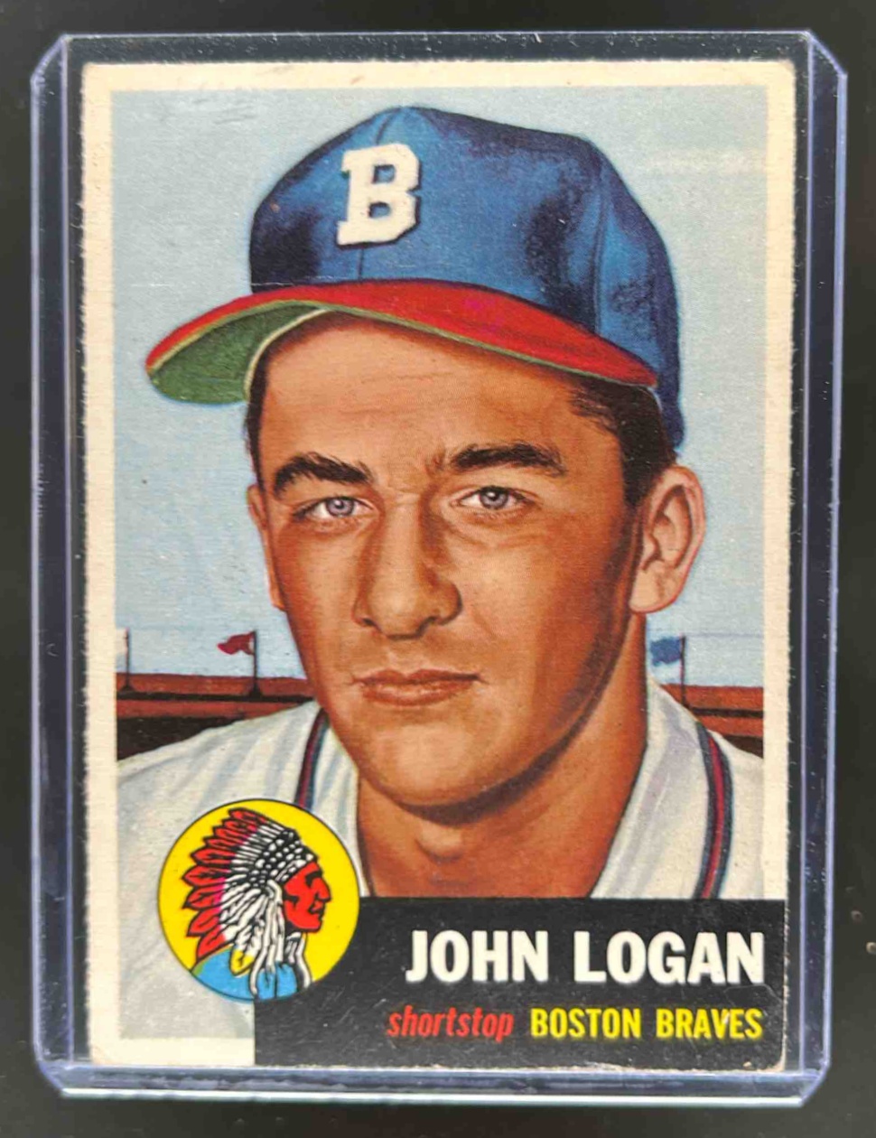 Card image for 1953 TOPPS BASEBALL JOHNNY LOGAN #158A RC