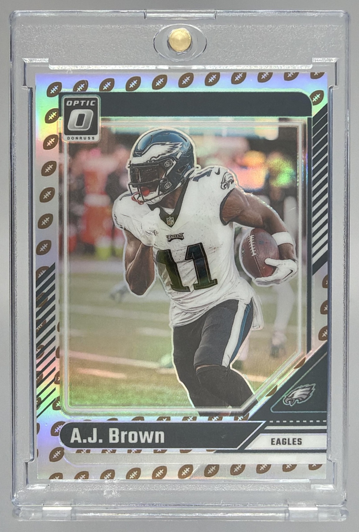 Card image for 2024 Panini Donruss Optic A.J. Brown Footballs /16 #160 Eagles