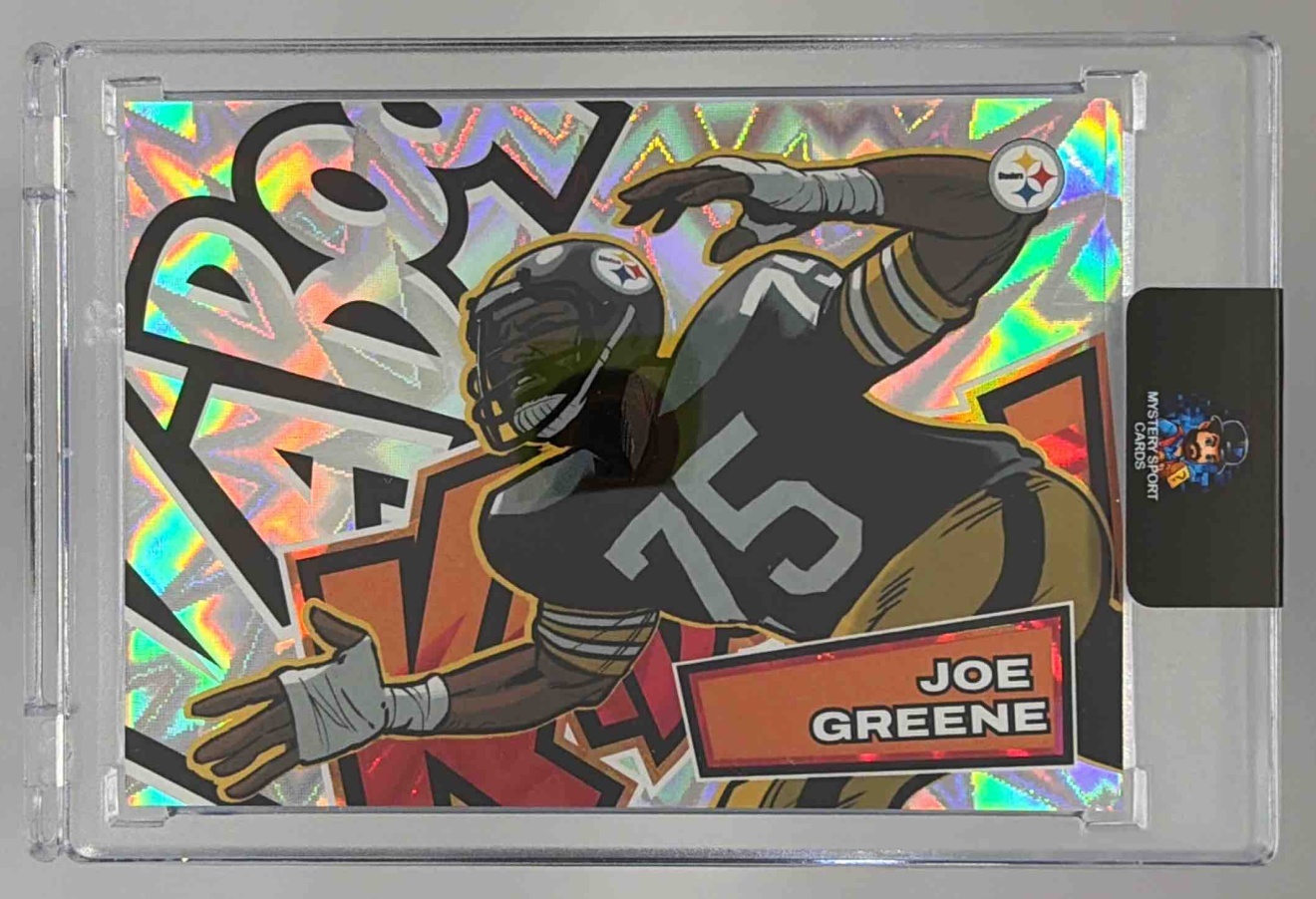 Card image for 2025 Panini Absolute Joe Greene Kaboom - Horizontal #19 Steelers