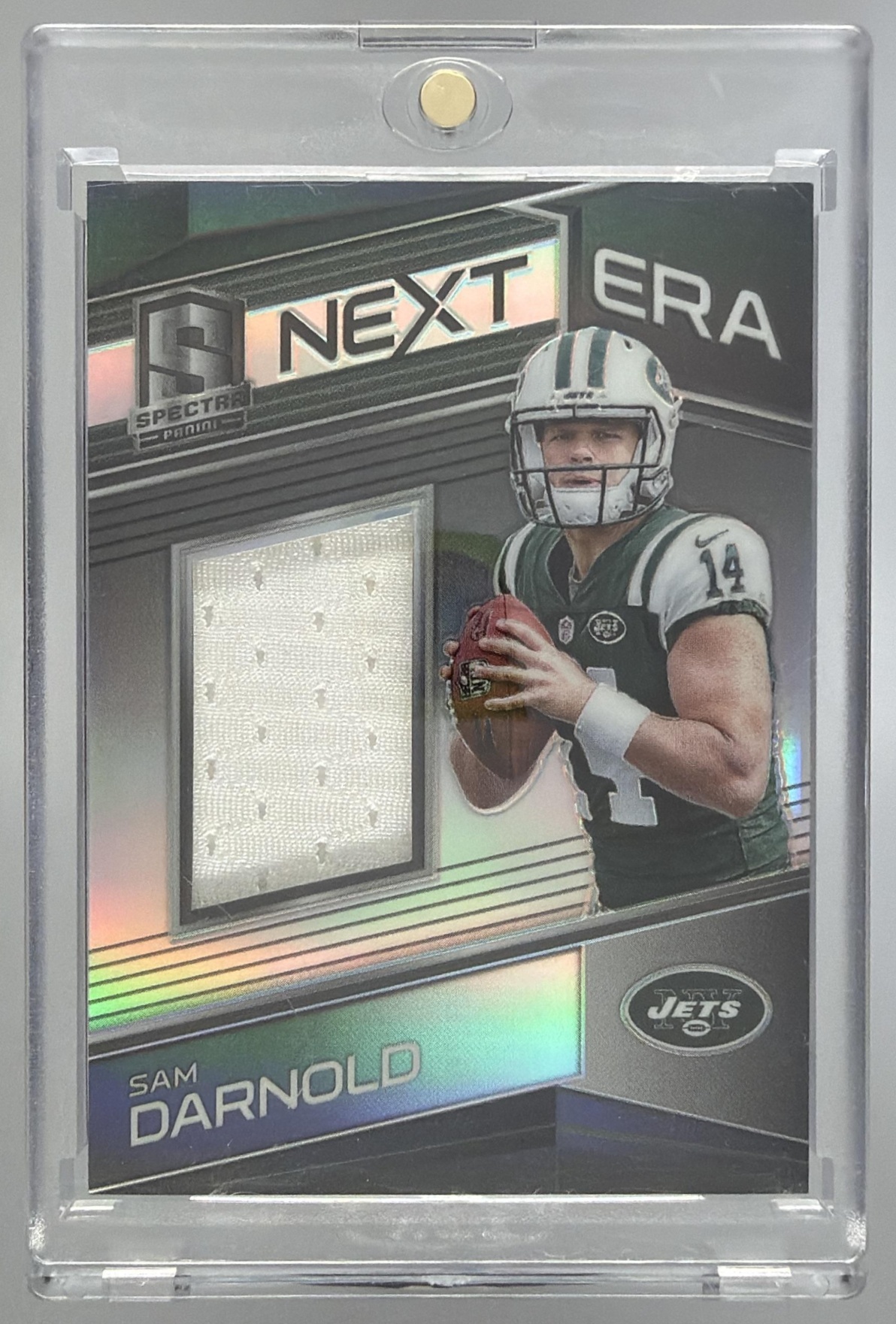 Card image for 2018 Panini Football Spectra Sam Darnold Next Era /199 #5 RC MEM New York Jets