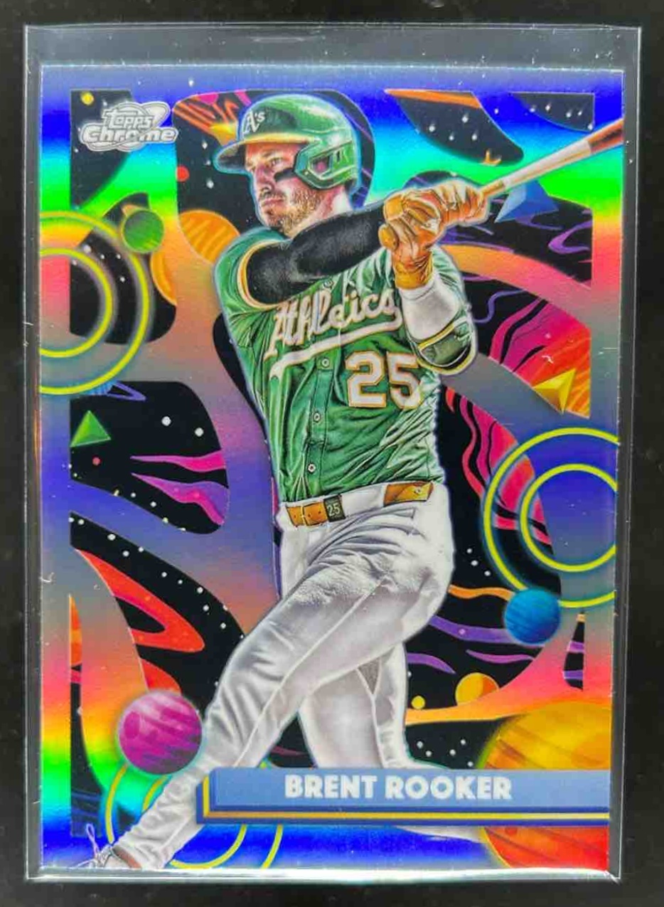 Card image for Brent Rooker 2025 Topps Baseball Cosmic Chrome Refractor Athletics