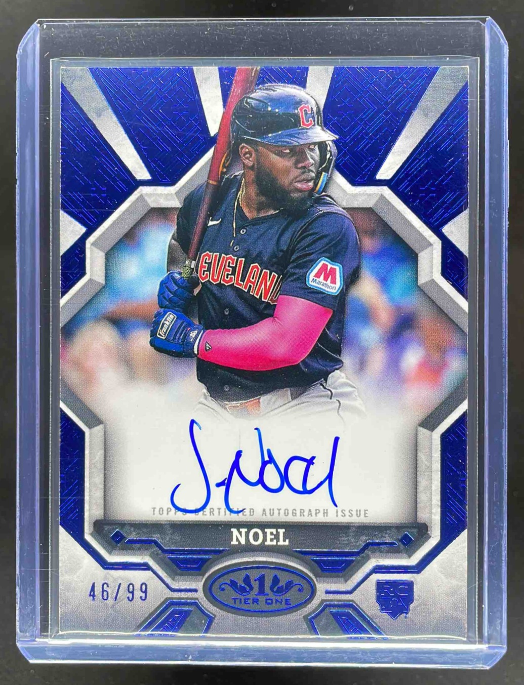 Card image for 2025 Topps Tier One Jhonkensy Noel Break Out Auto Blue Foil /99 #BOA-JN RC