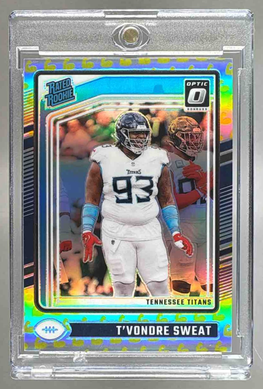 Card image for 2024 Panini Donruss Optic T'Vondre Sweat Flex /149 #295 Rated Rookie Titans