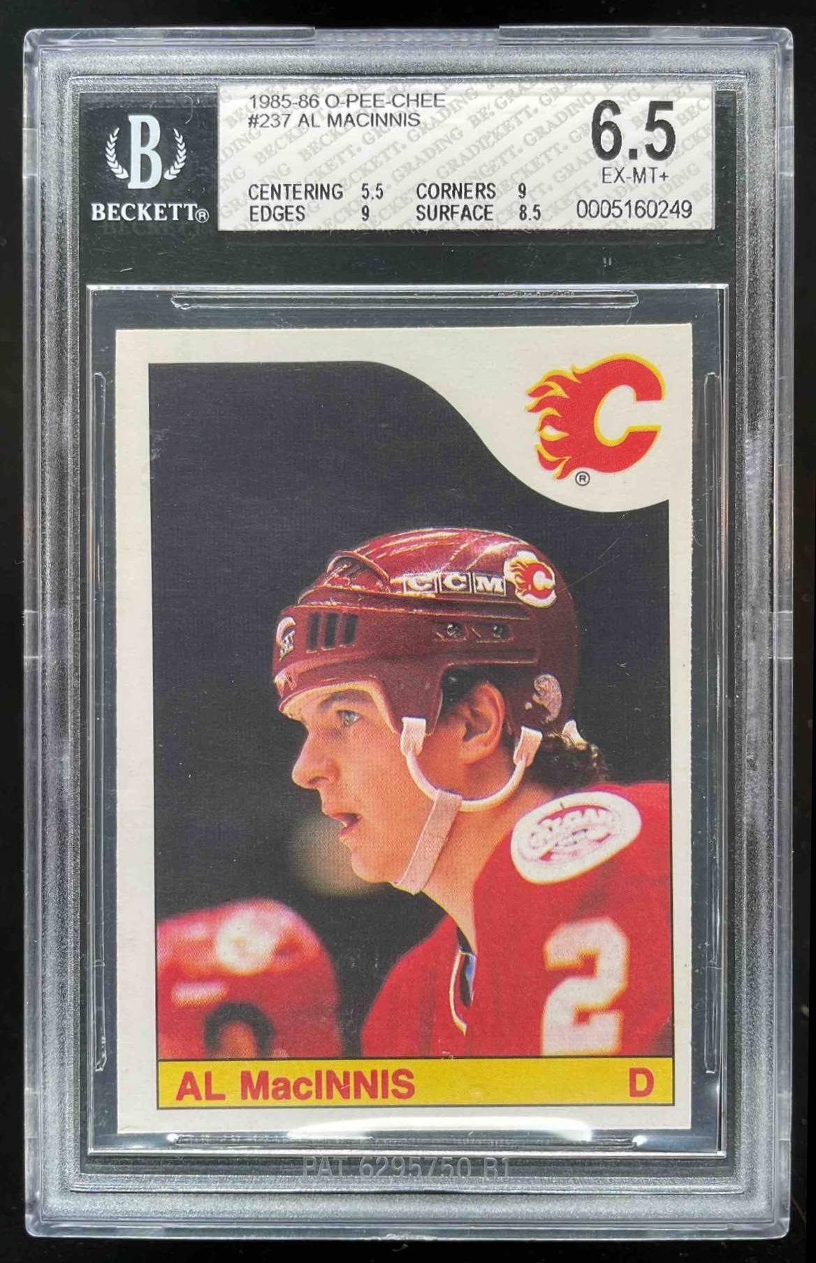 Card image for 1985-86 O-PEE-CHEE AL MACINNIS #237 RC BGS 6.5 ROOKIE CALGARY FLAMES