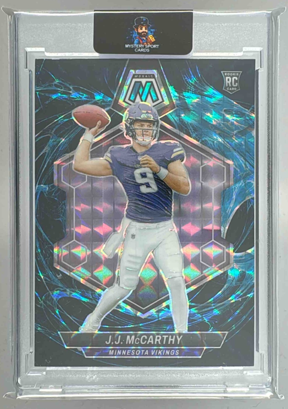 Card image for 2024 Panini Mosaic J.J. McCarthy Genesis Prizm #310 RC Vikings