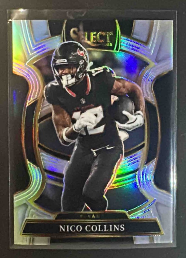Card image for 2025 Panini Select Nico Collins #35 Concourse Silver Prizm Texans